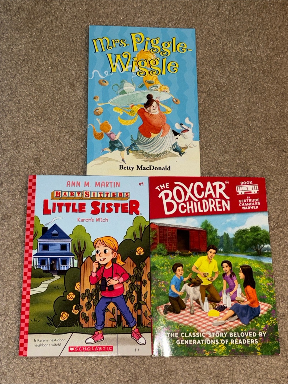 Lot 3 Kids Fiction Novel Chapter Books Grade 3 Little Sister, Boxcar, Piggle-Wig